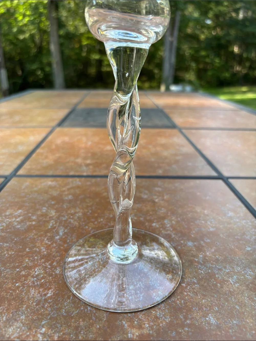 Stemmed Clear Crystal Hurricane Candle Holder/Vase 14 Inches Tall